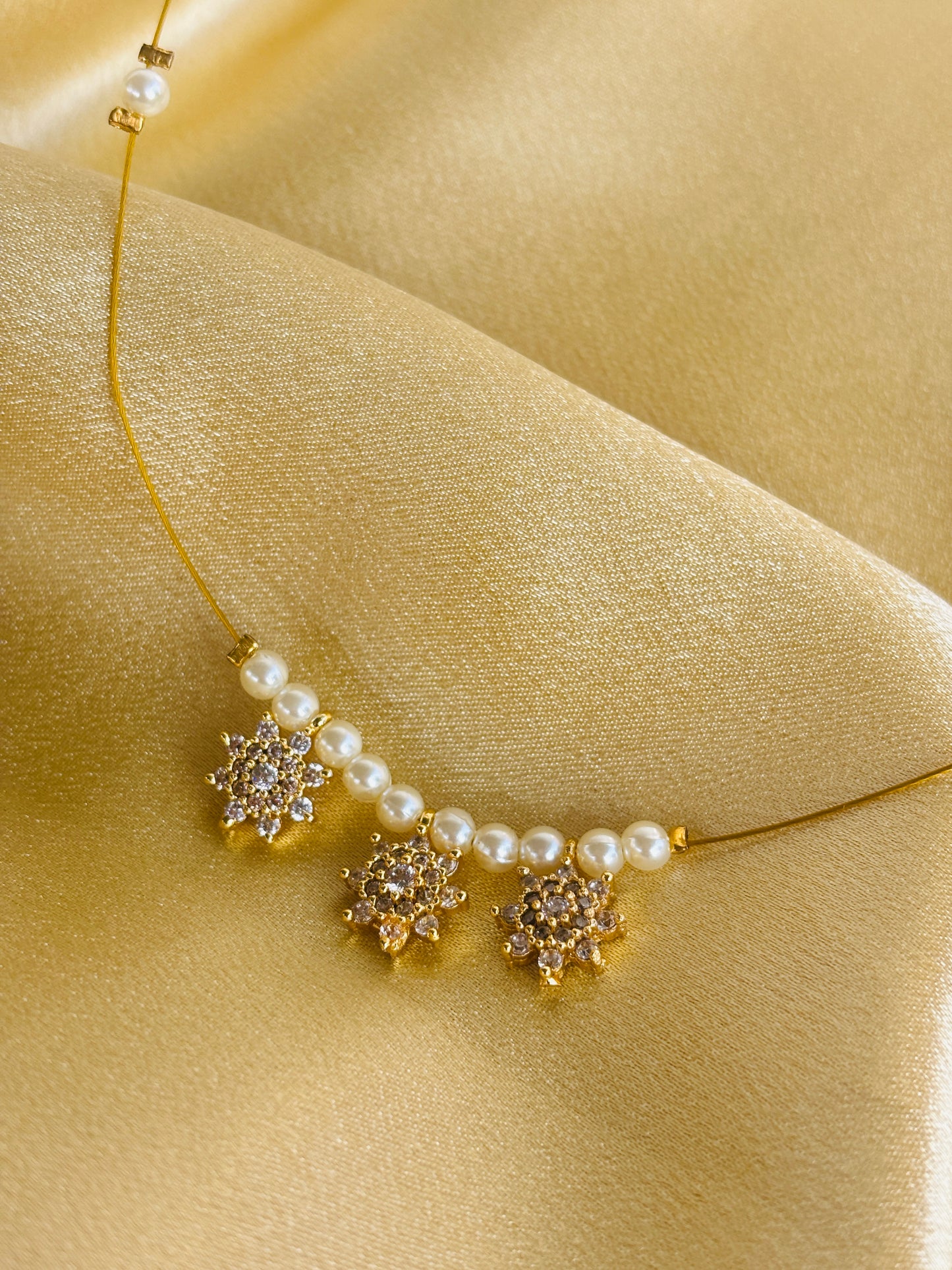 Floral Invisible Chain Necklace