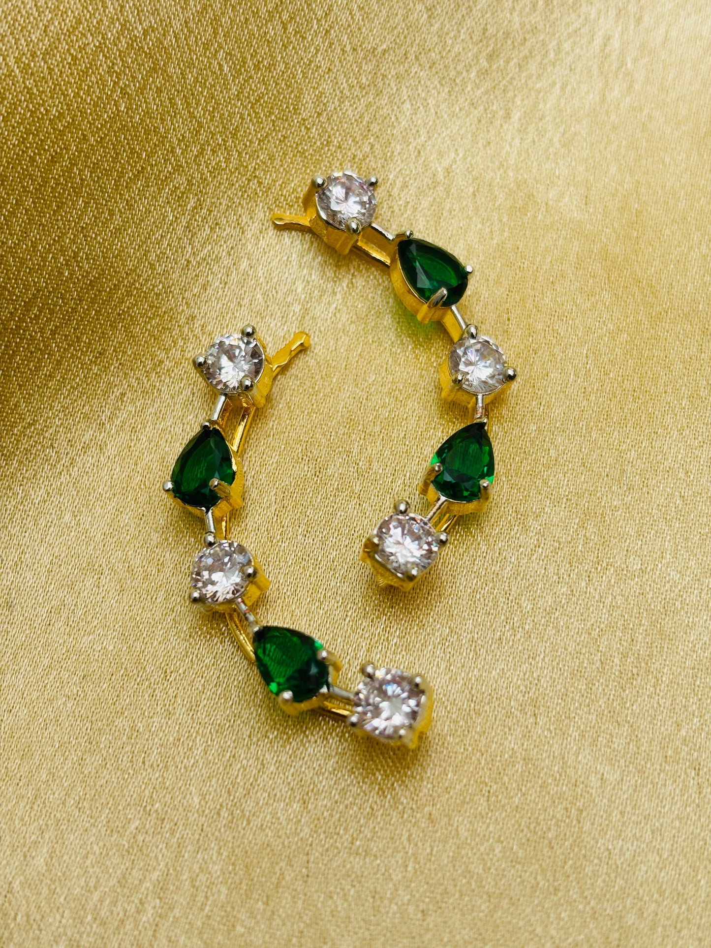 Emerald & CZ Ear Cuff