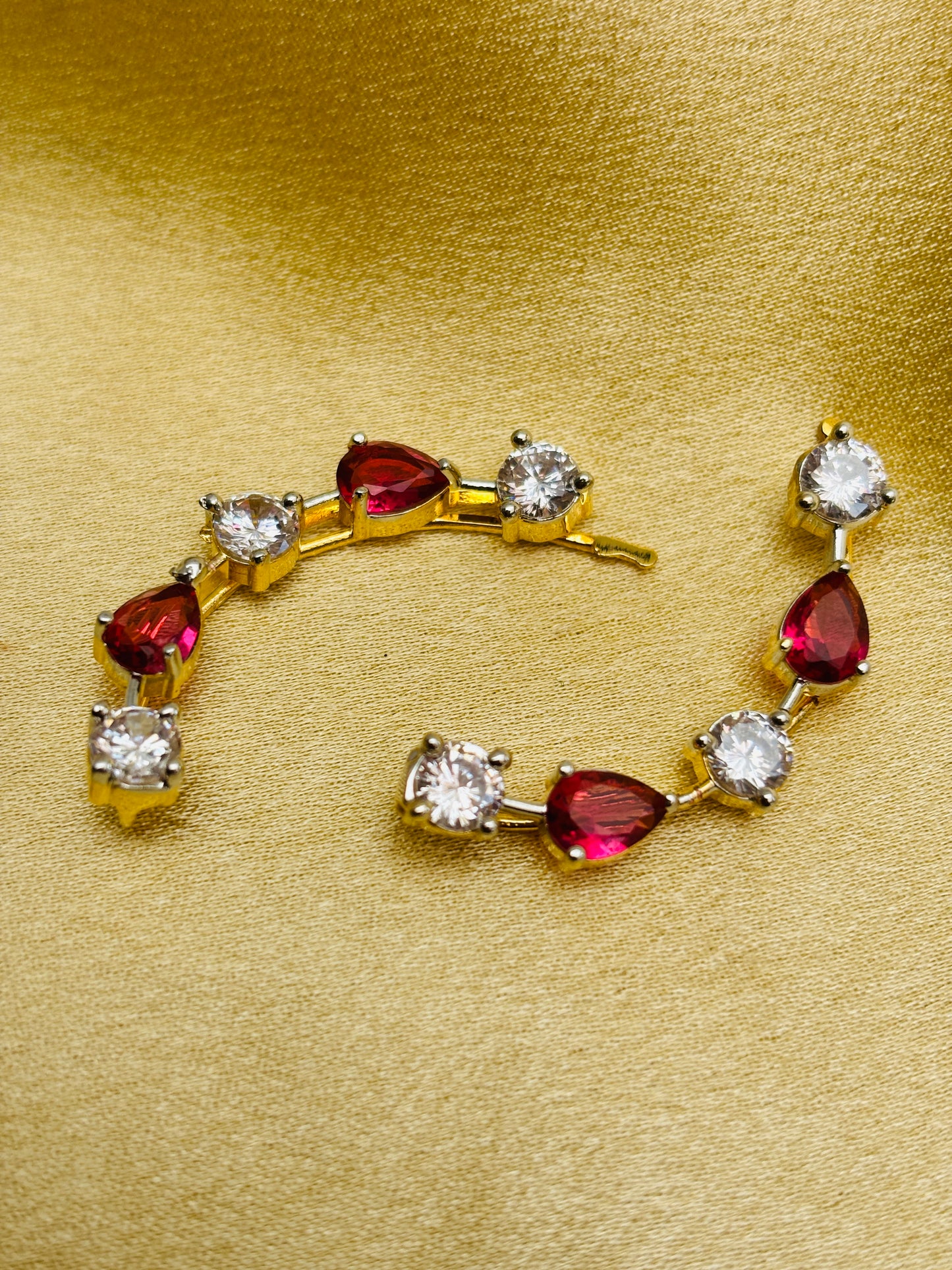 Ruby & CZ Ear Cuff