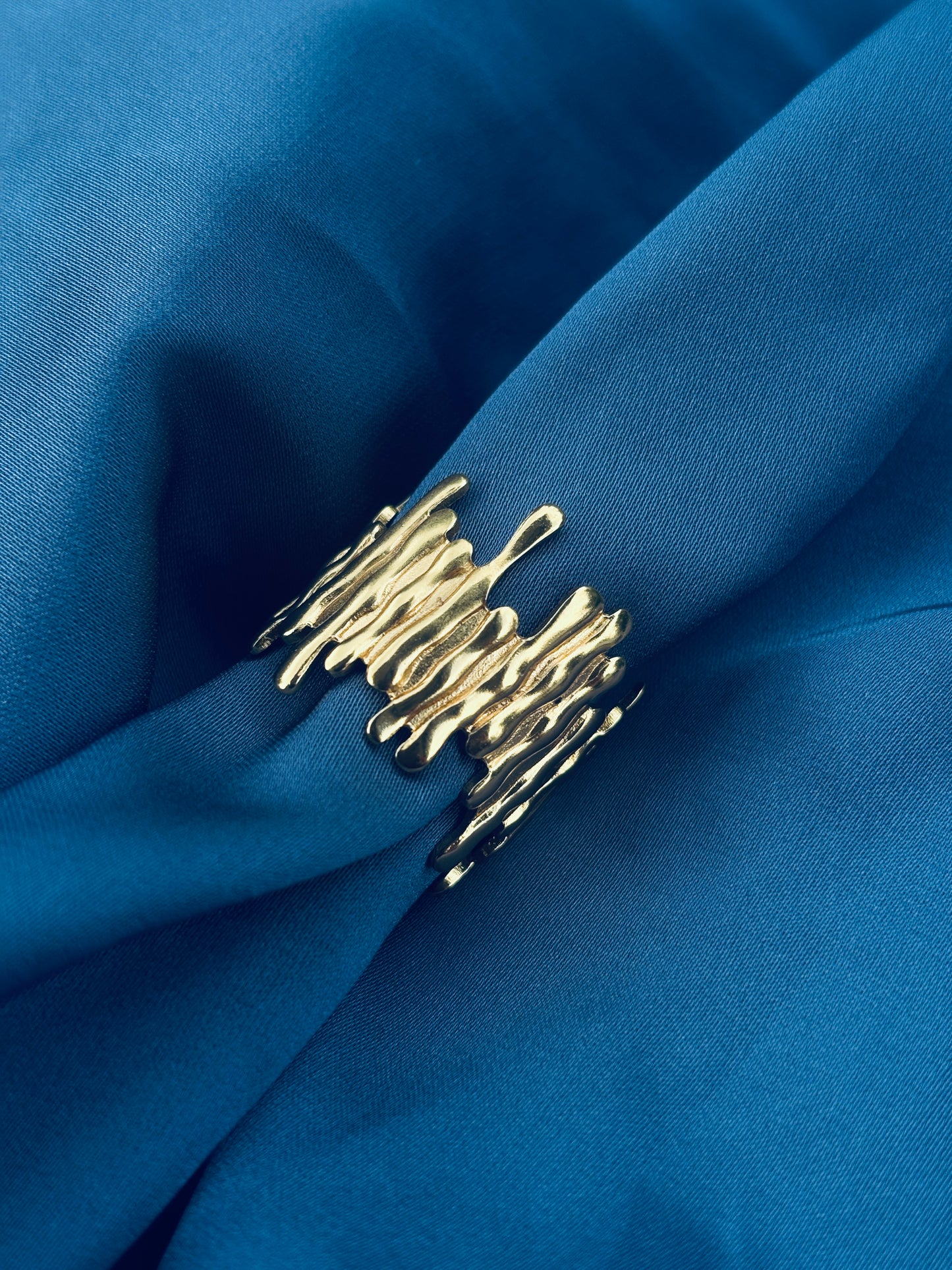 Molten Drip Gold Statement Ring