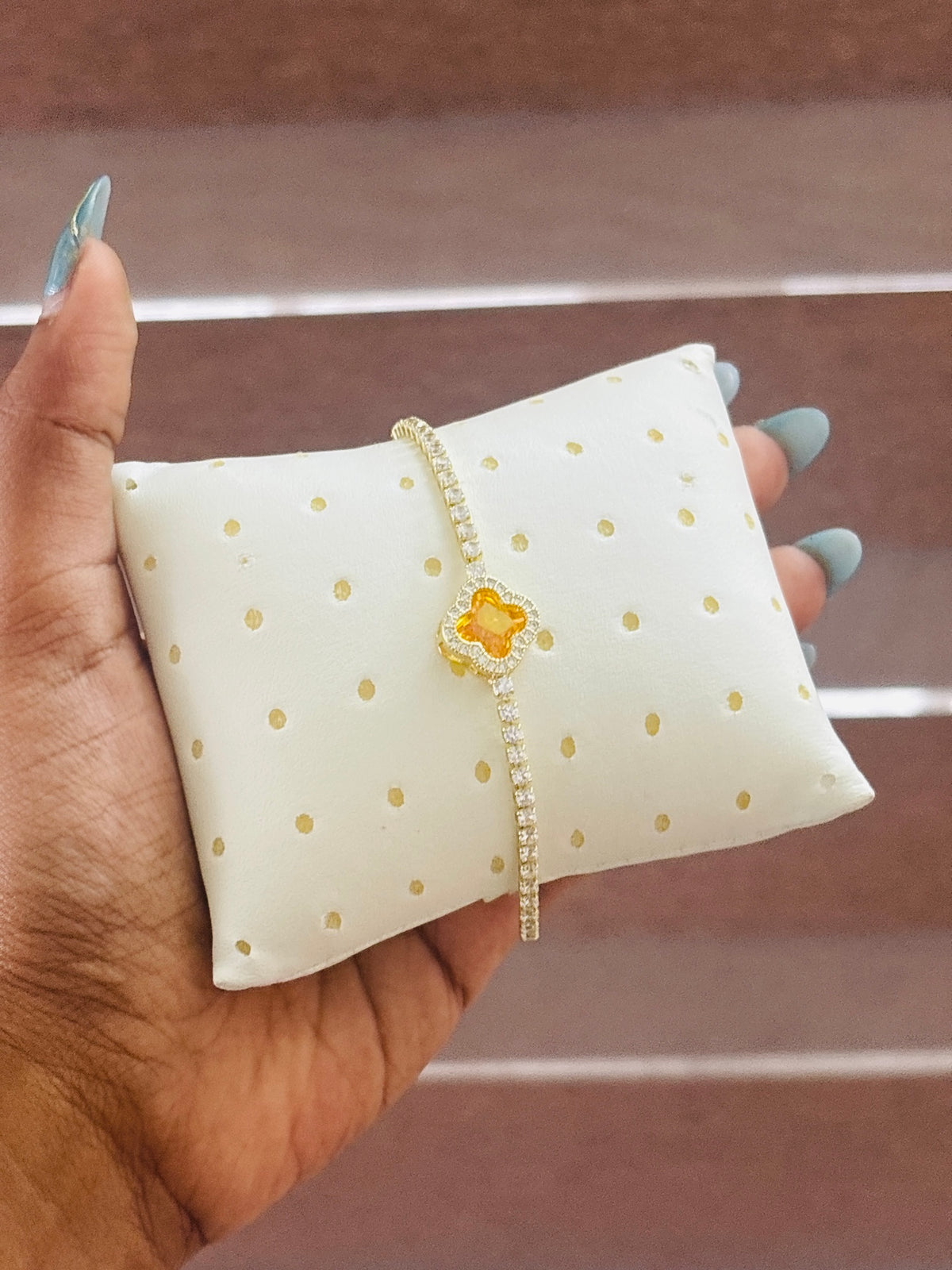 Yellow Clover Gold-Tone Bracelet