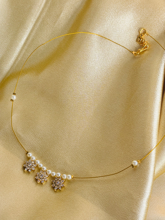 Floral Invisible Chain Necklace
