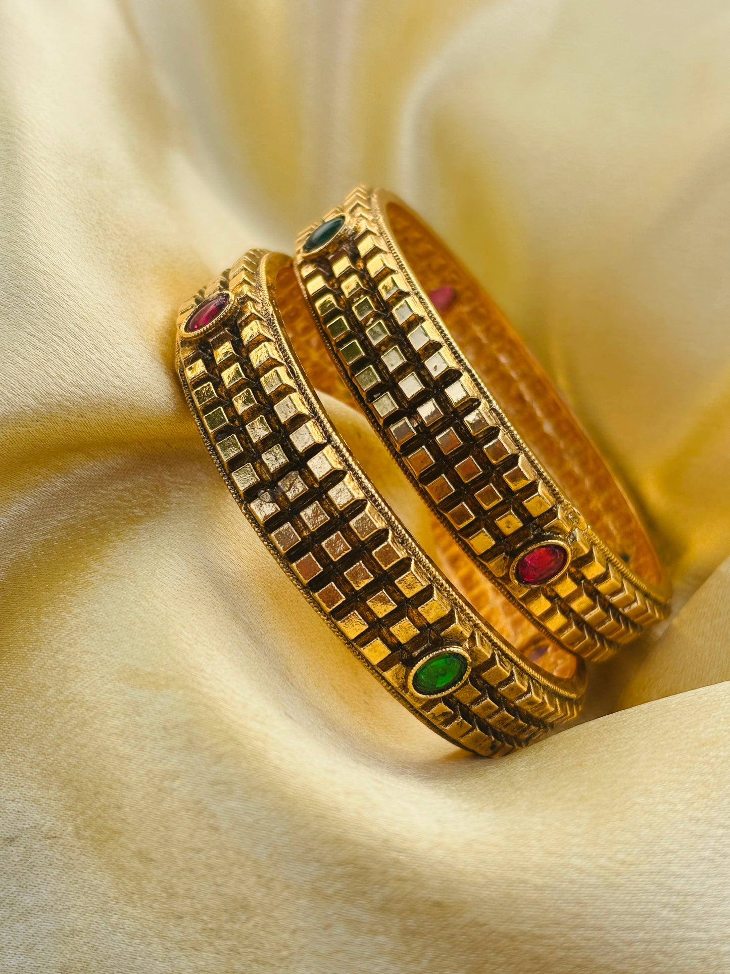 Grid Stone Bangles