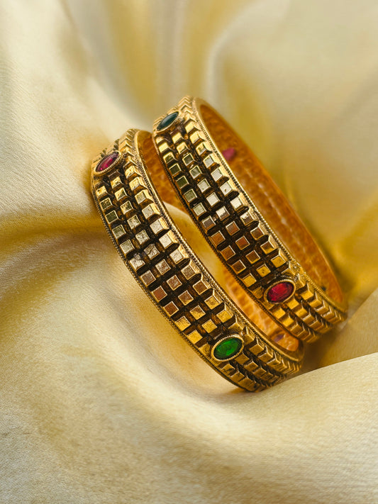 Grid Stone Bangles