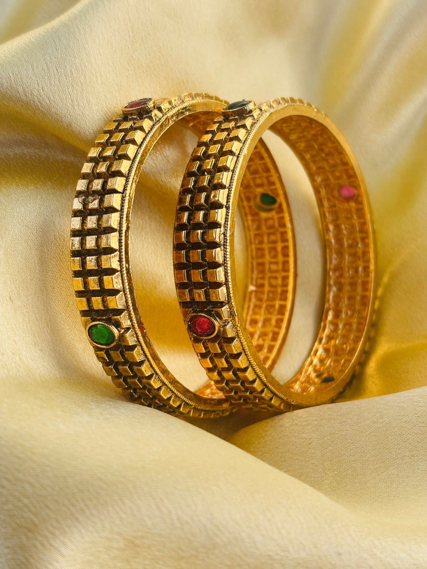 Grid Stone Bangles