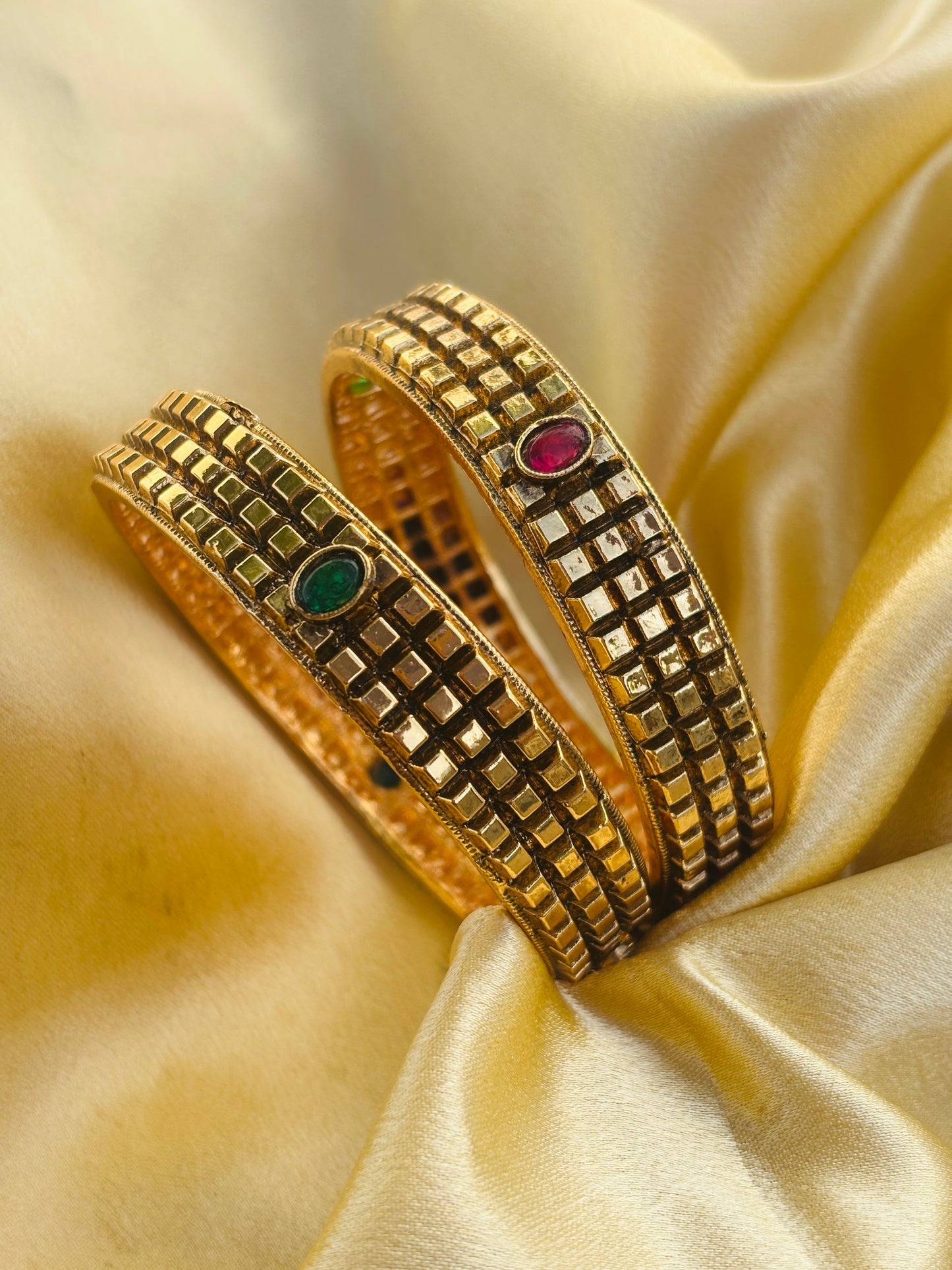Grid Stone Bangles