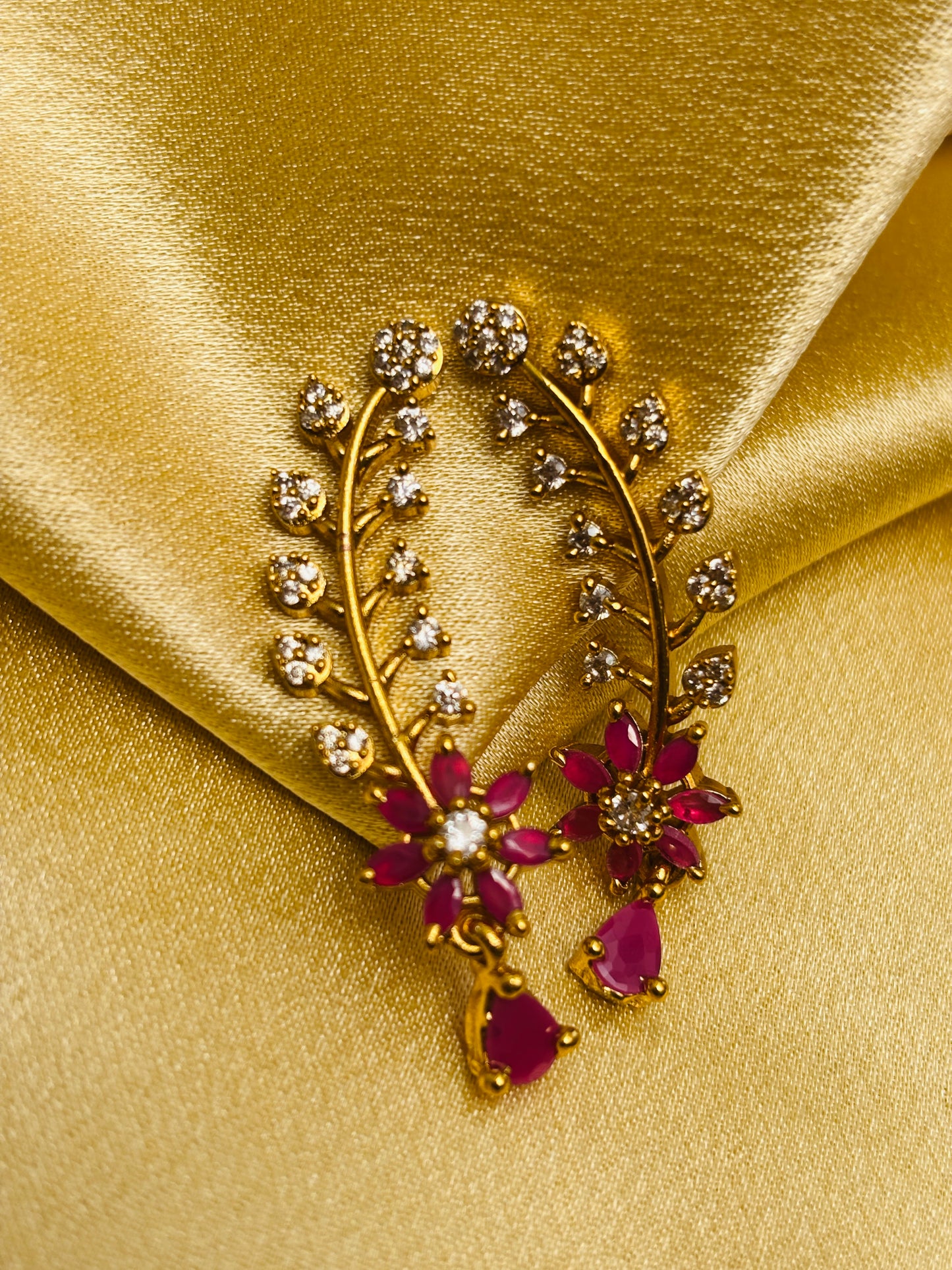 Ruby Floral Vine Ear Cuff