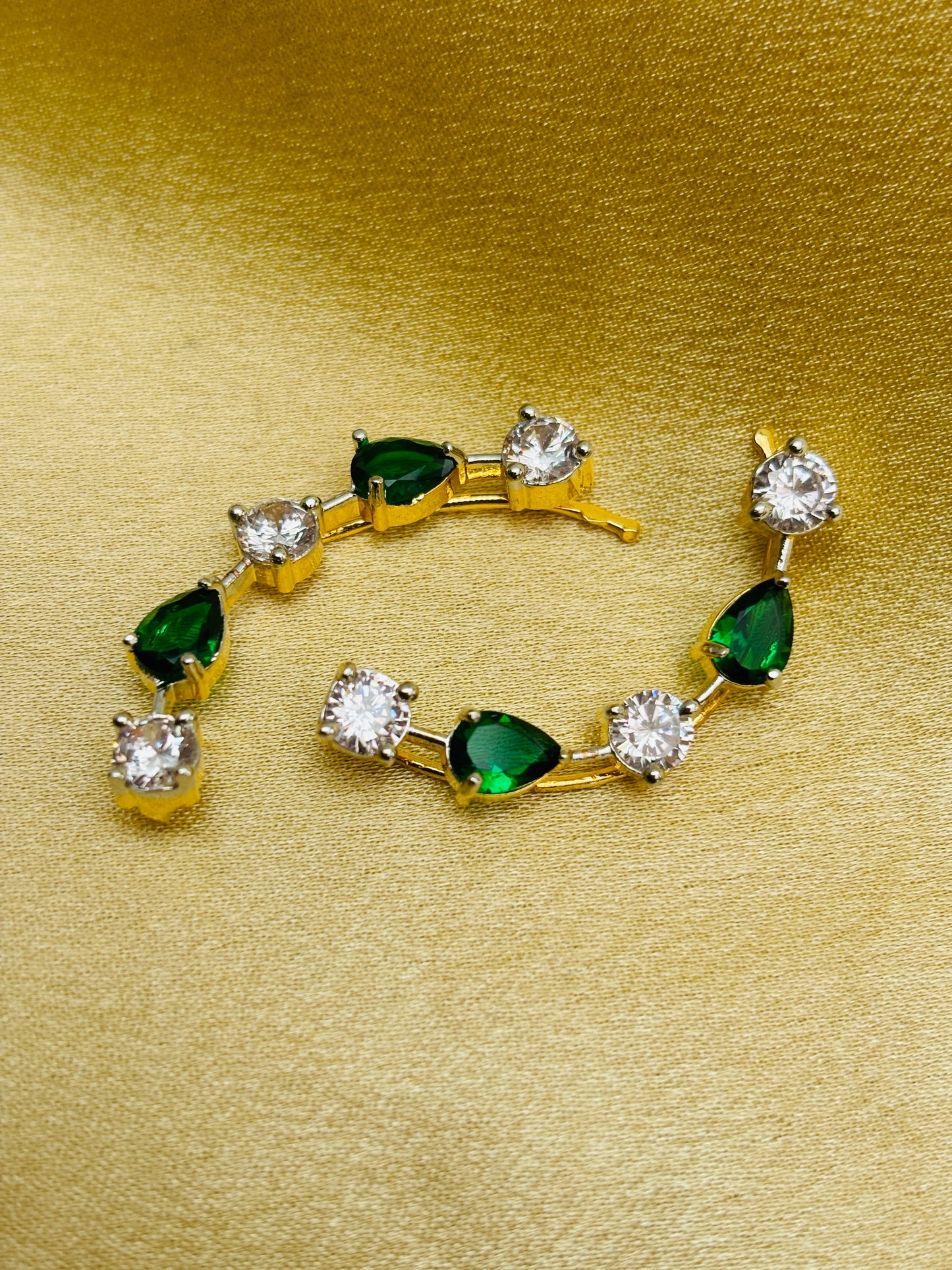 Emerald & CZ Ear Cuff