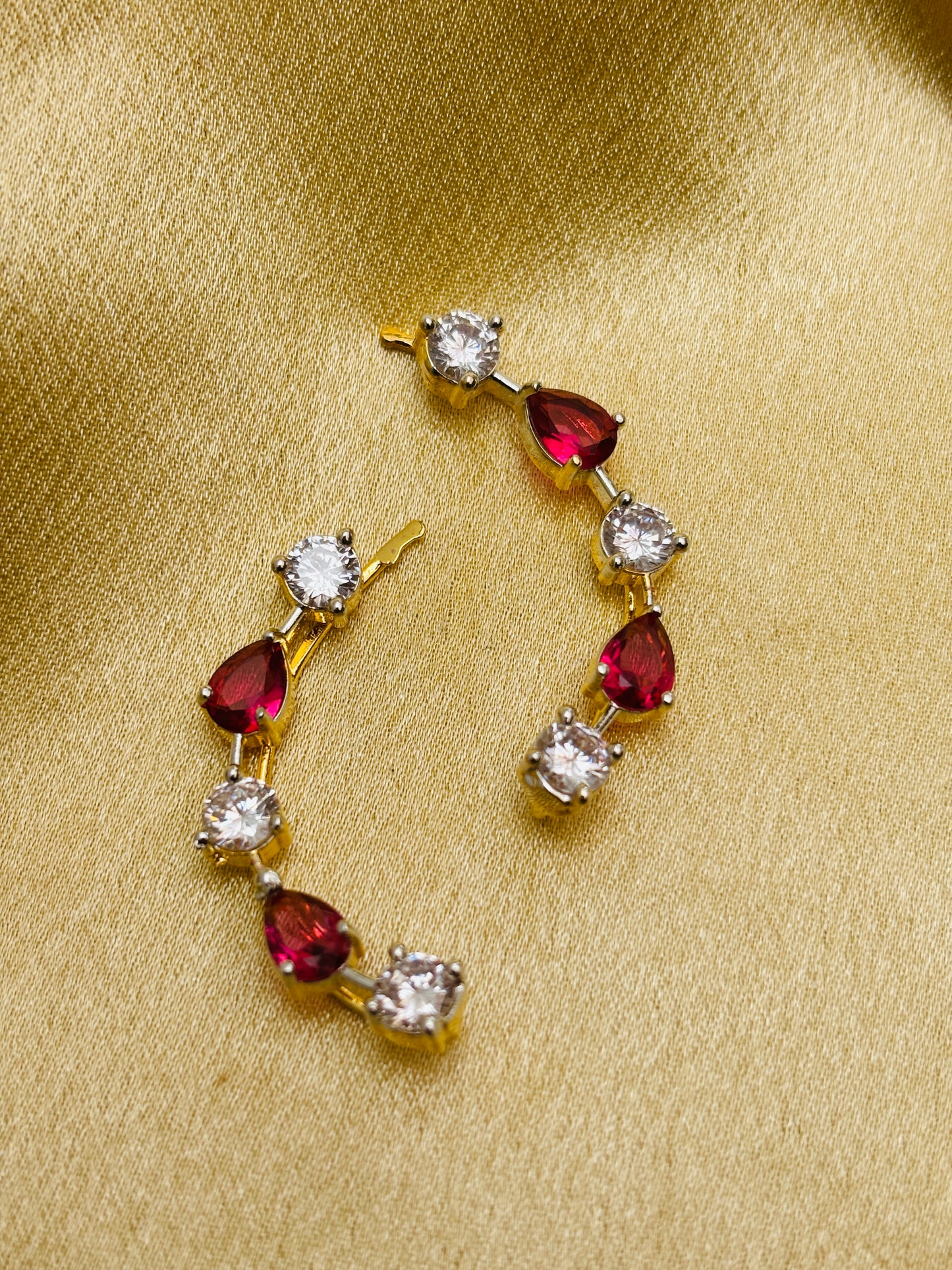 Ruby & CZ Ear Cuff