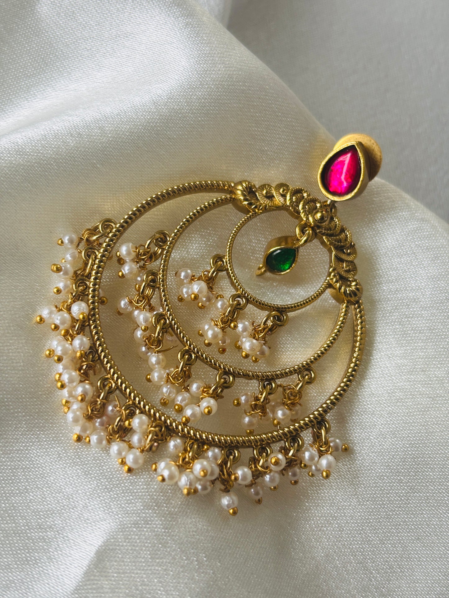 Multi-Hoop Seed Pearl Earrings