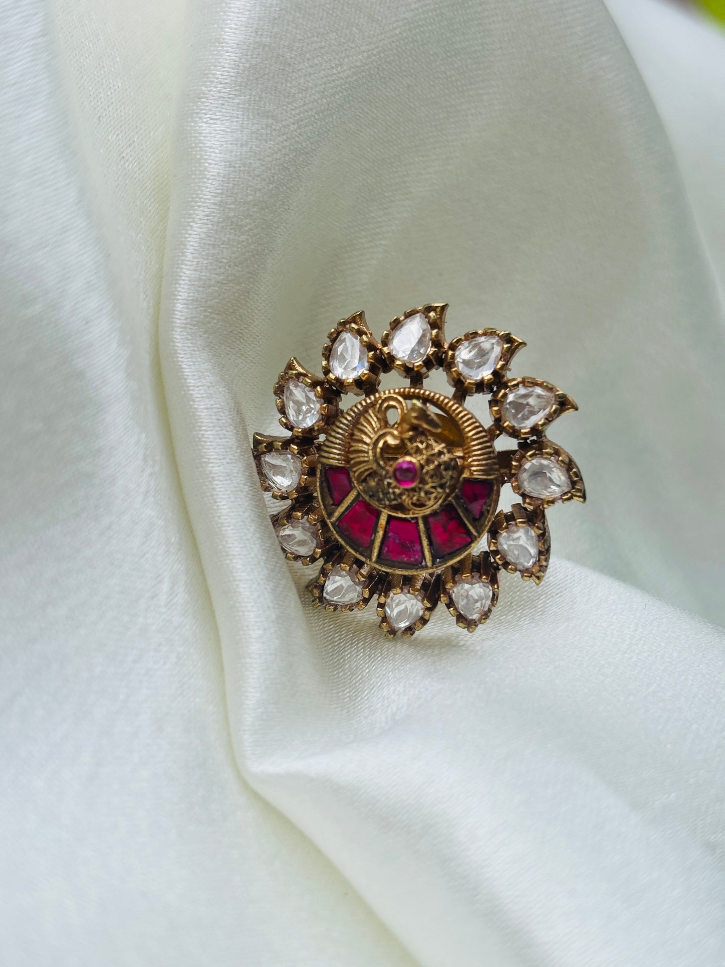 Polki Peacock Stud Earrings