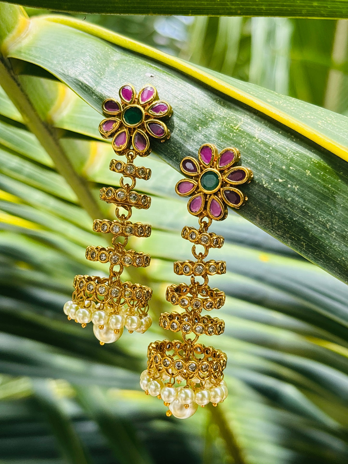 Tiered Jhumka Drop Earrings