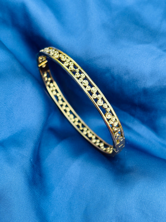 Bubble Dot Open-Work Gold Bangle