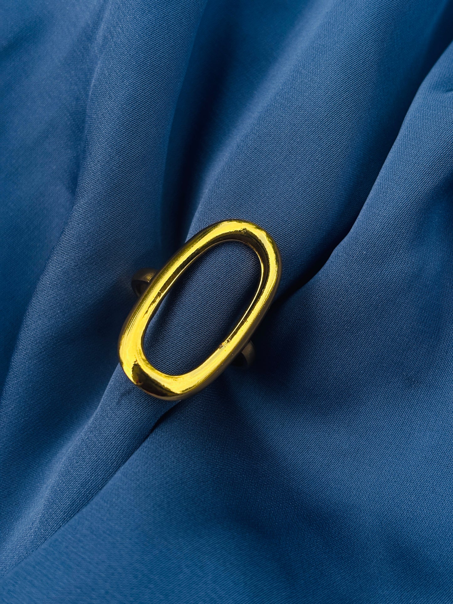 Open Oval Gold Statement Ring