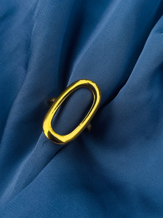 Open Oval Gold Statement Ring