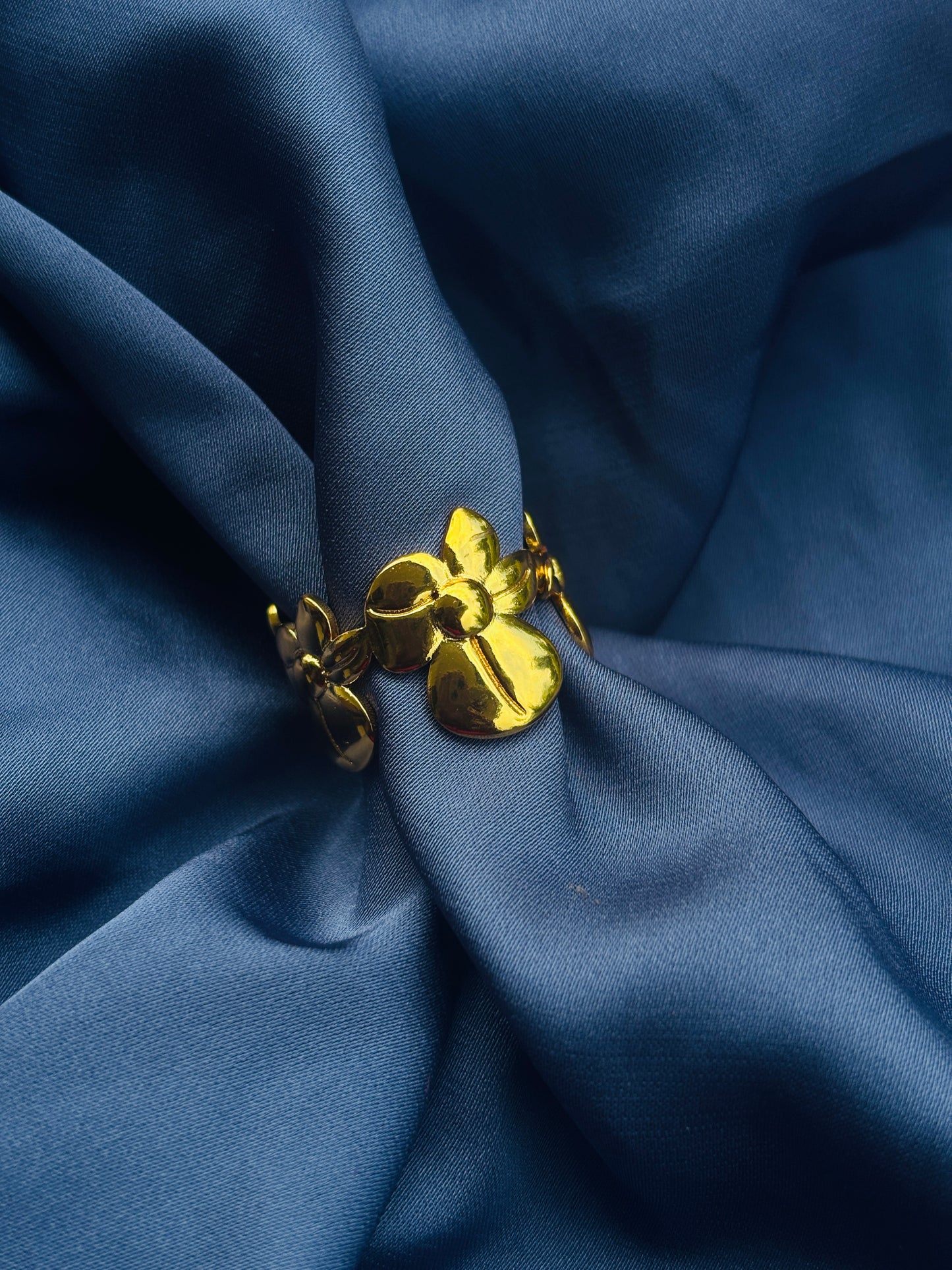 Blooming Florals Gold Cuff Ring