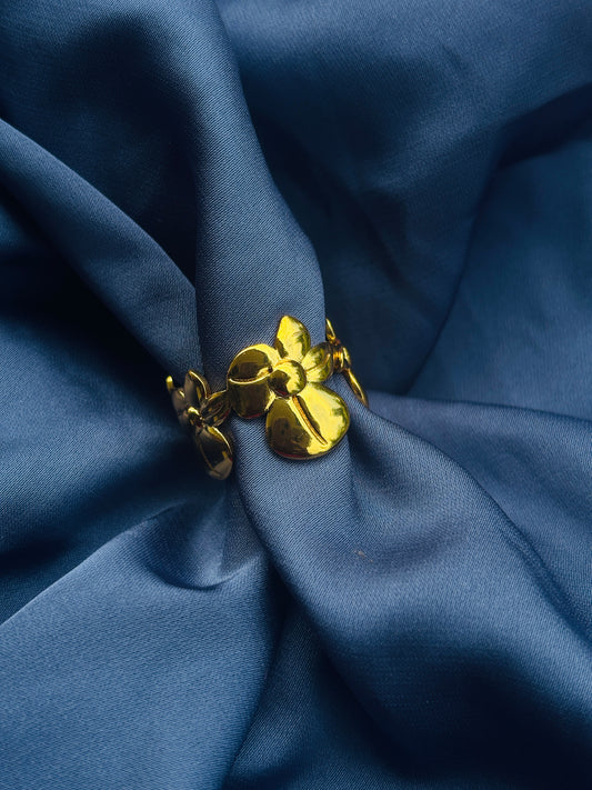 Blooming Florals Gold Cuff Ring
