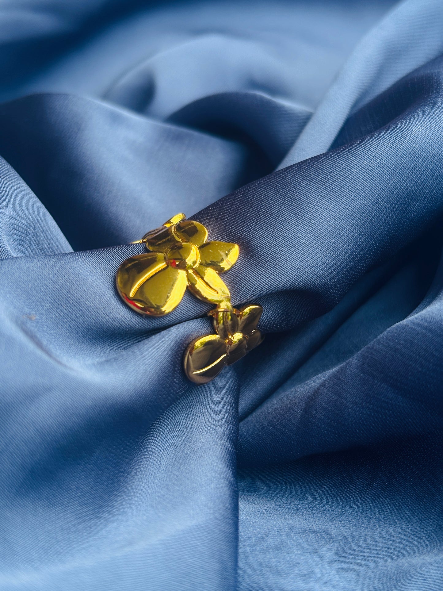 Blooming Florals Gold Cuff Ring
