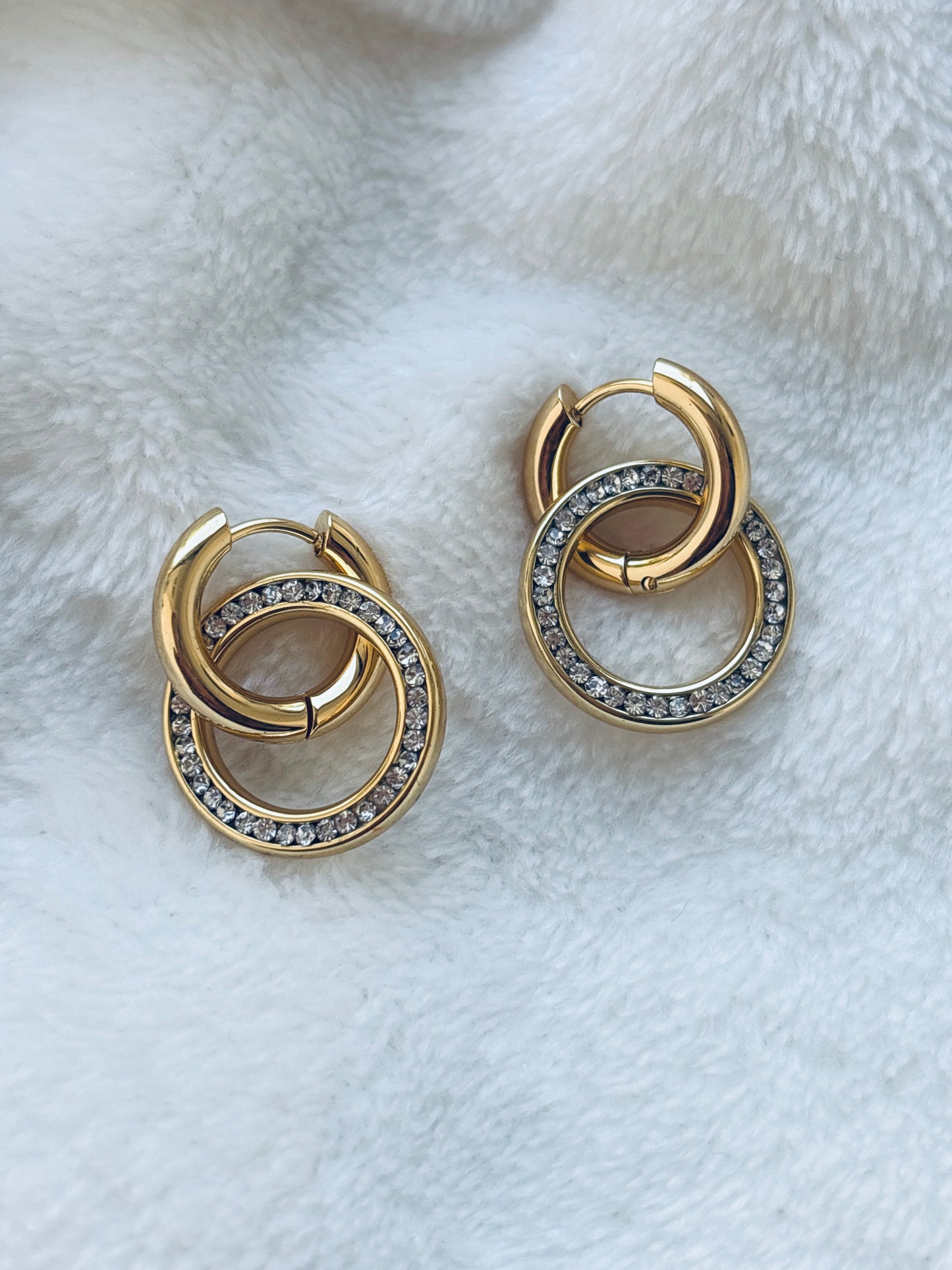 Double Hoop Crystal Earrings