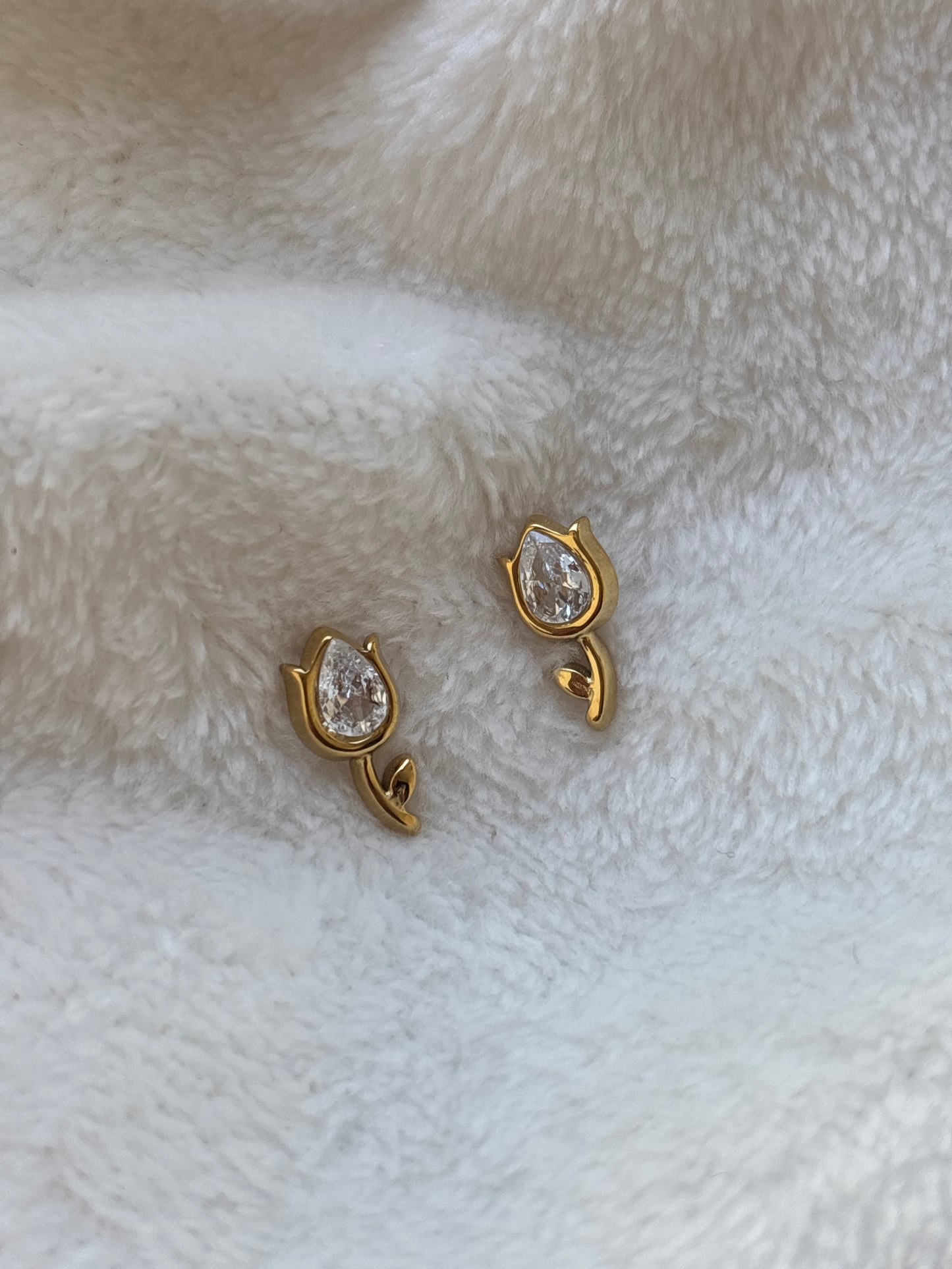 Crystal Tulip Stud Earrings