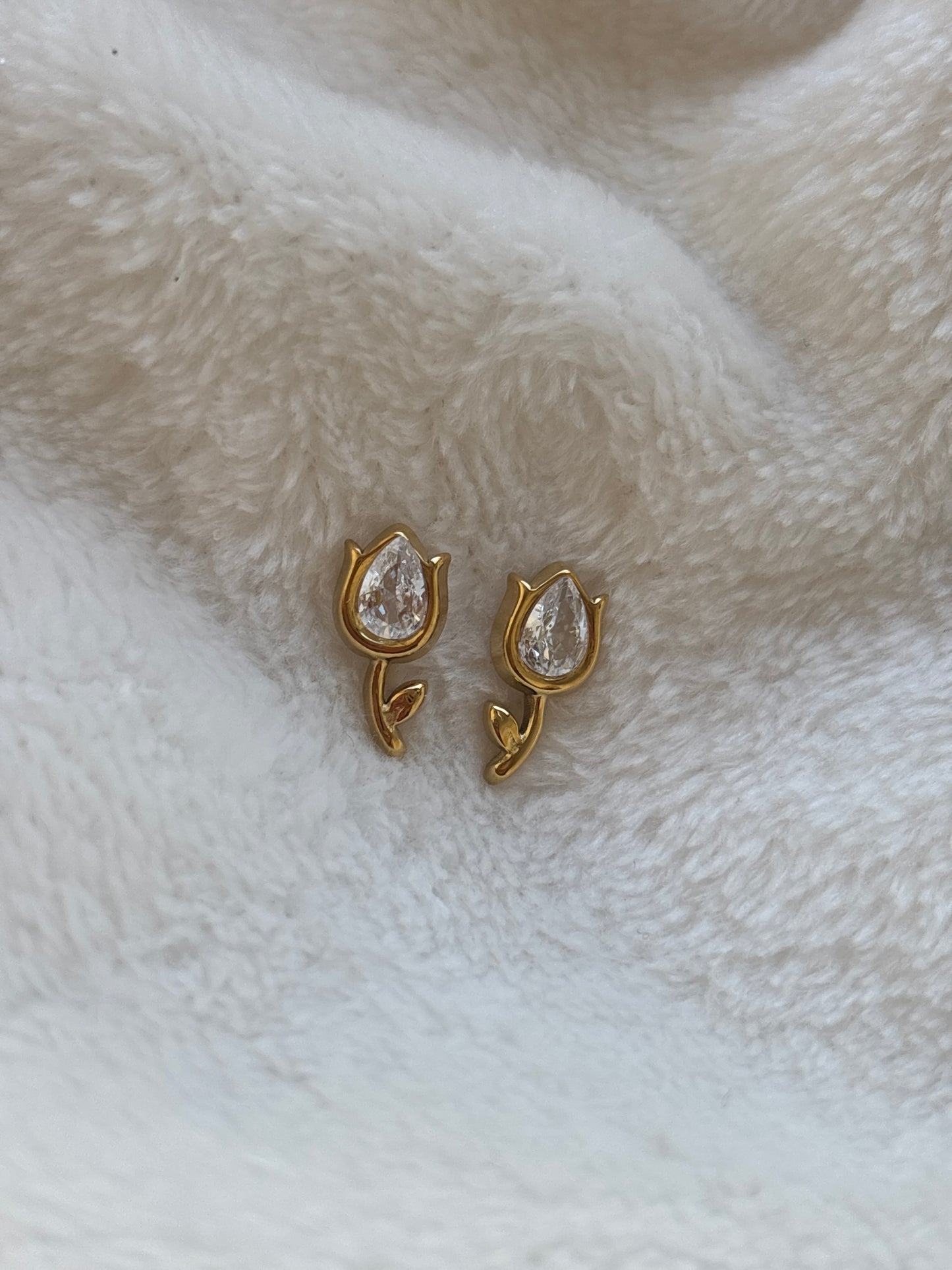 Crystal Tulip Stud Earrings