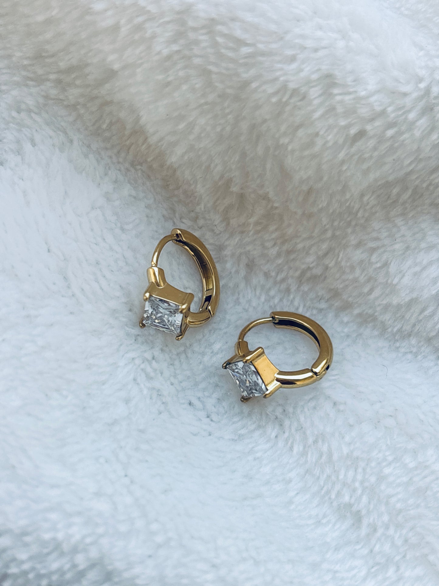 Princess Cut Crystal Earrings