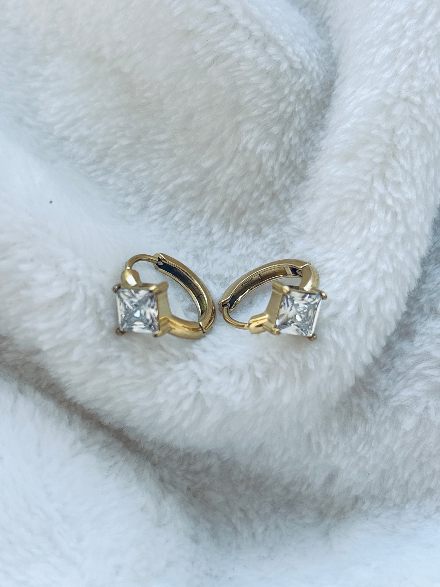Princess Cut Crystal Earrings
