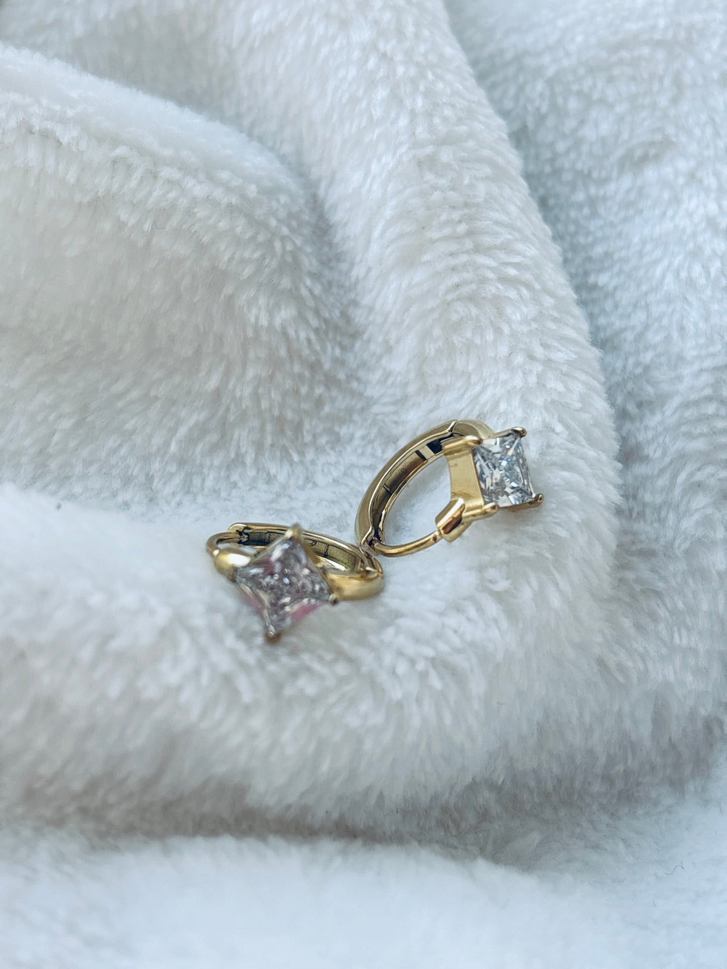 Princess Cut Crystal Earrings