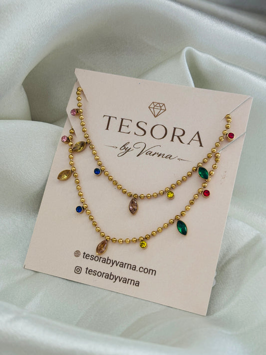 Iris Multicolour Charm Anti-Tarnish Anklets
