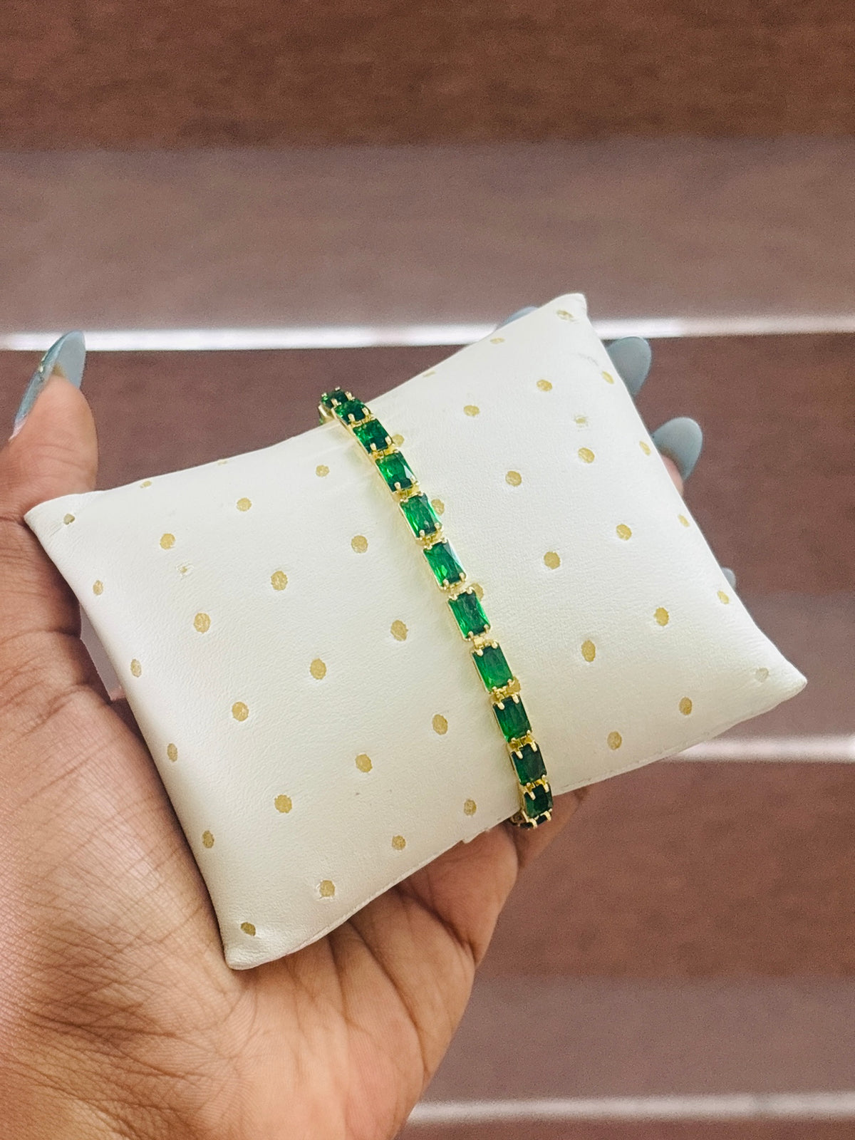 Green Stone Tennis Bracelet