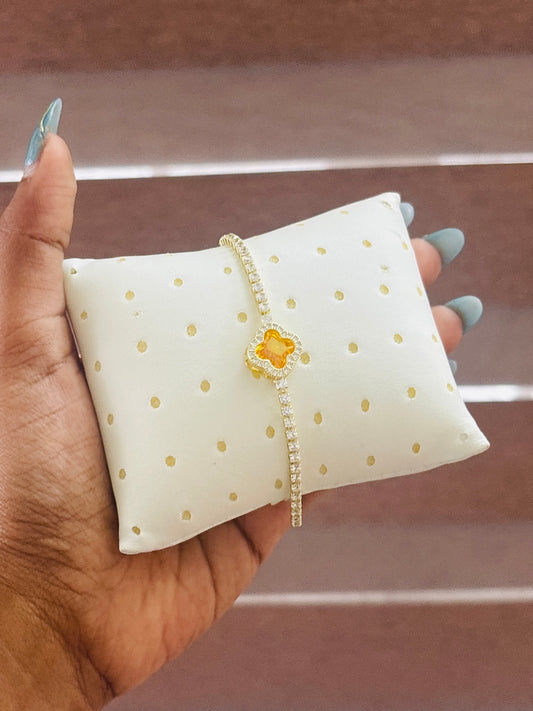 Yellow Clover Gold-Tone Bracelet
