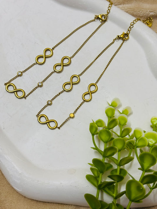 Amara Triple Infinity Anti-Tarnish Anklets
