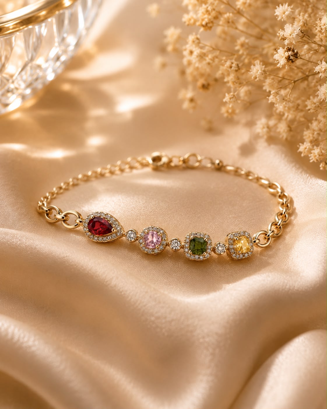 Multicolor Rose Gold Diamond Replica Bracelet